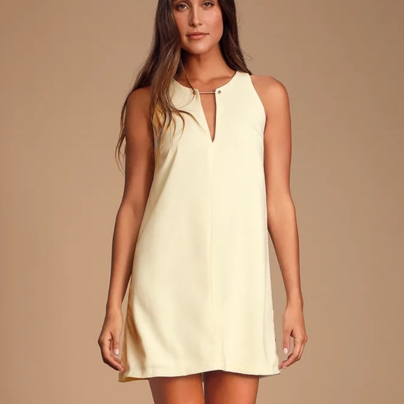NWT Lulu's Bar Cream Shift Dress Sz. S - Picture 3 of 8